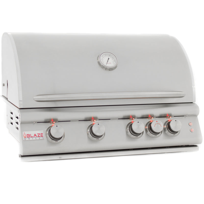Blaze 32 Inch 4-Burner LTE Gas Grill With Rear Burner and Built-in Lighting System (NG/LP)